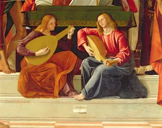 The angel musicians, from the altarpiece of Saint Ambrose (detail)